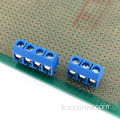 Type de vis de tangage de 5,0 mm PCB Bloc de borne en ligne bleu